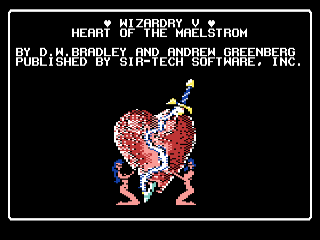 Wizardry V Heart of the Maelstrom title screen for Commodore 64